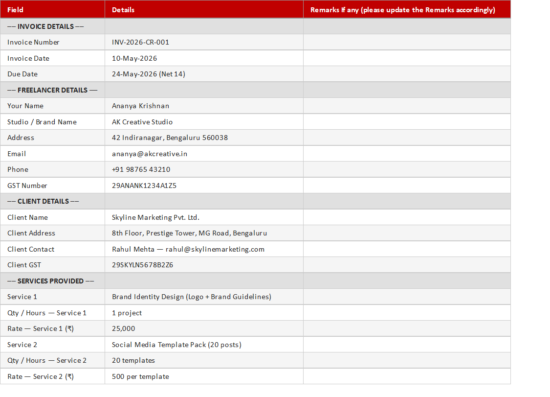 Client Invoice (Creative)