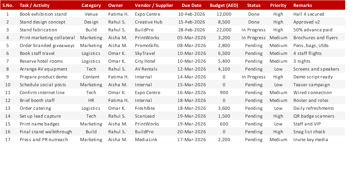 Trade Show & Exhibition Planner